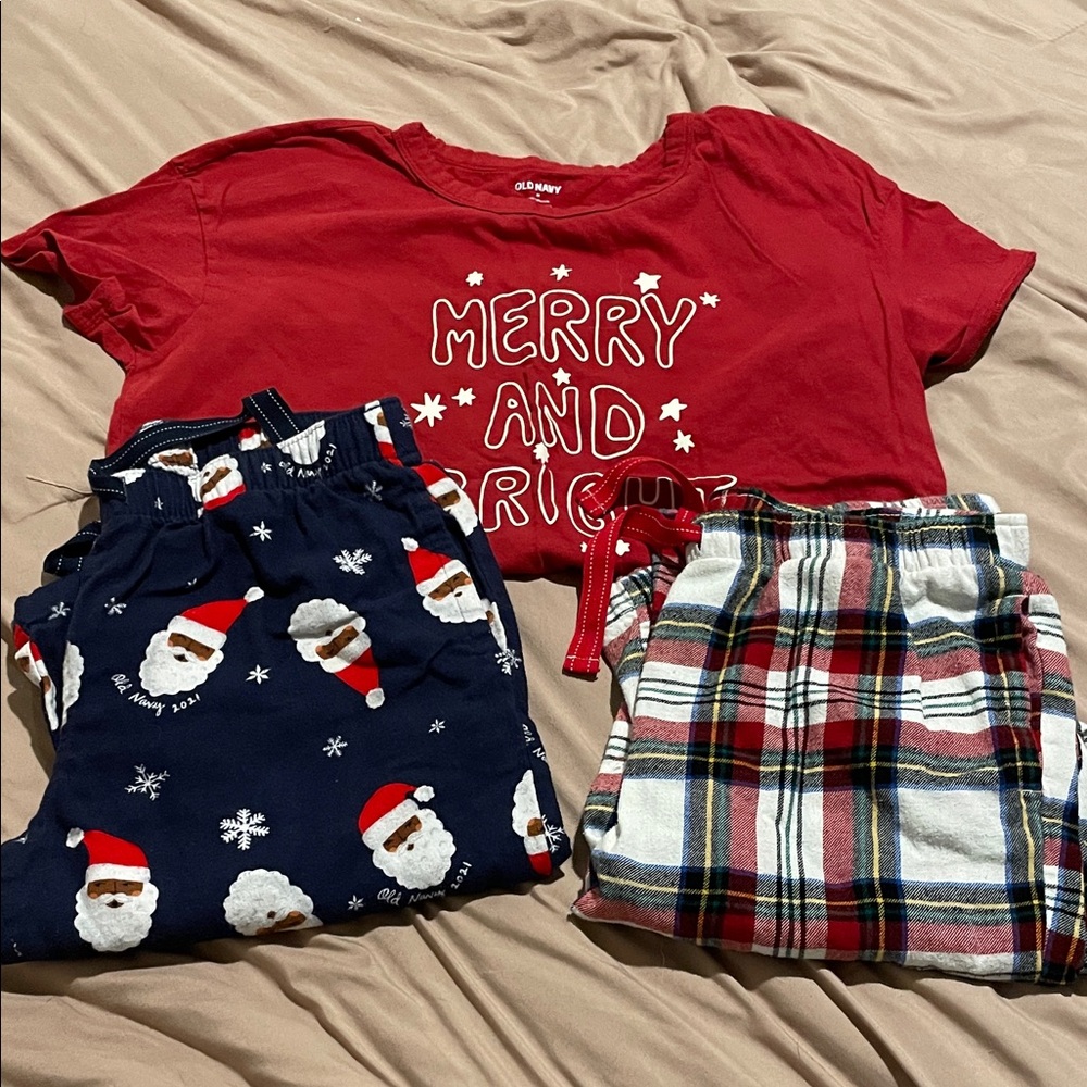 Old Navy Pajama Set - Red, Navy, and Plaid Delight